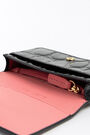 Black croco flap purse Black croco flap purse