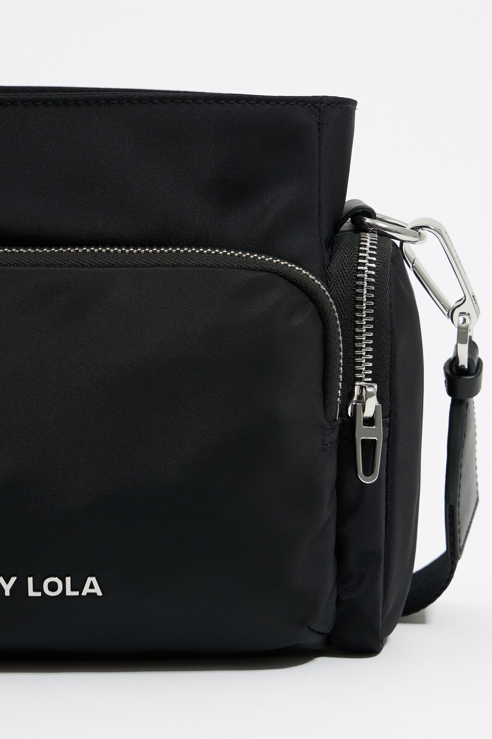 Medium black nylon crossbody bag