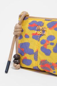 Intense yellow Leopard nylon coin purse