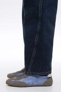 Blue suede and satin 13 22 sneaker