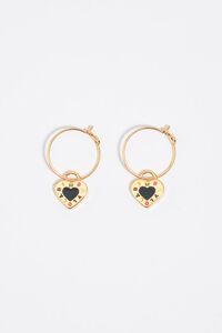 Black heart logo hoop earrings