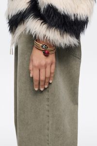 Gold spiral beetles bracelet