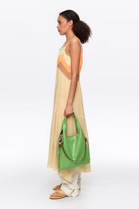 Medium emerald leather Paper crossbody bag