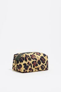 Medium vanilla Leopard print nylon make-up case