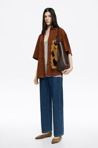 STRAIGHT CROPPED - Dark blue denim ankle-length jeans