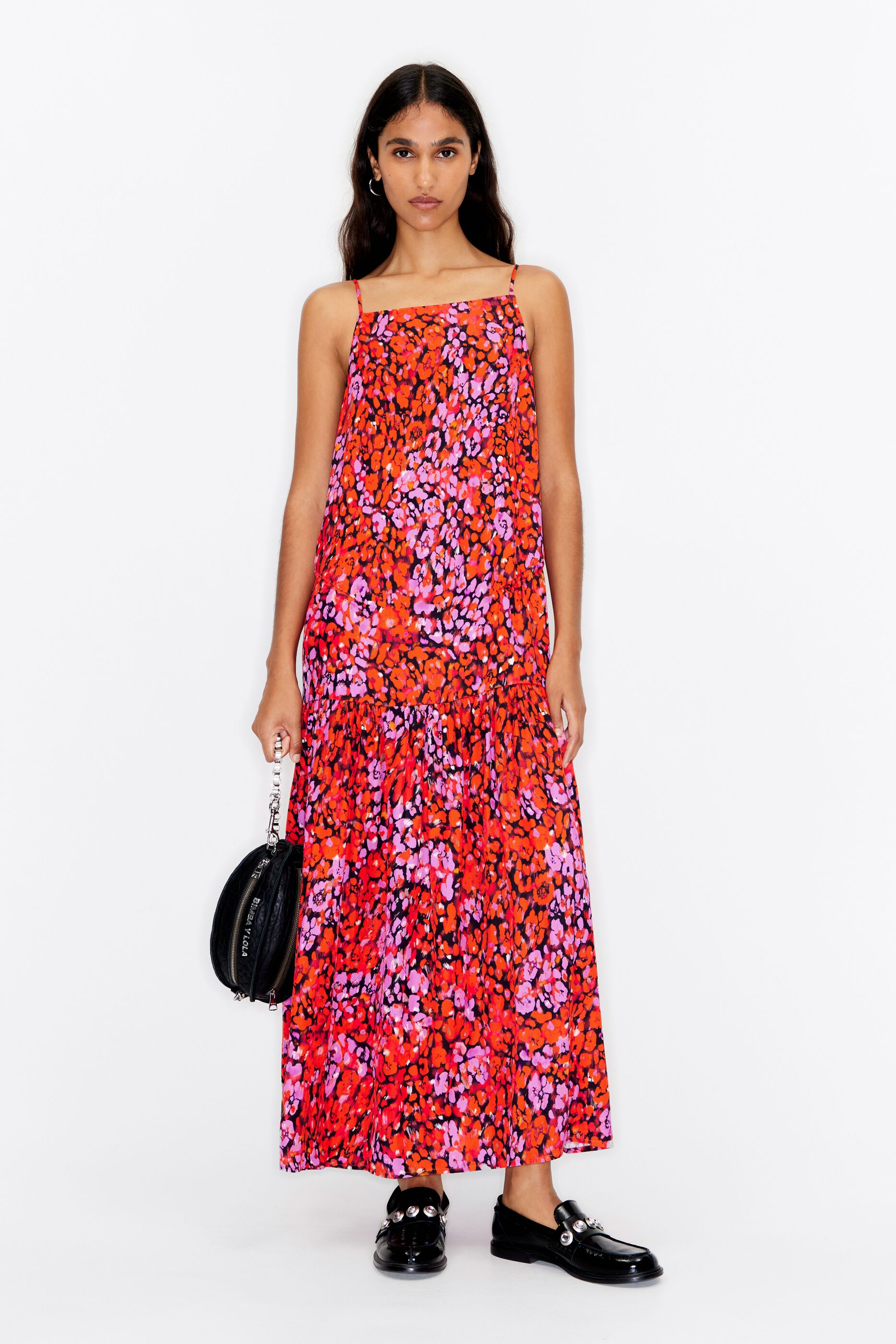 Red black outlet midi dress