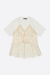 Ivory lace layer T-shirt top