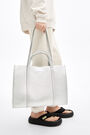 Silver leather shopper bag Silver leather shopper bag
