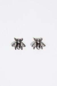 Bee earrings in aged silver with crystals