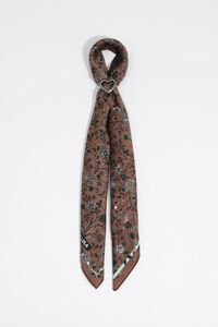 Brown lace floral scarf charm