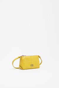 Micro yellow leather crossbody bag