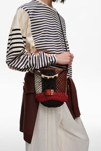Red patchwork shoulder bag