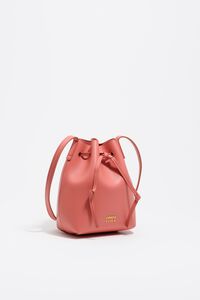 Small bubblegum pink leather Carlino bucket bag