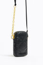 Black padded leather phone minibag Black padded leather phone minibag