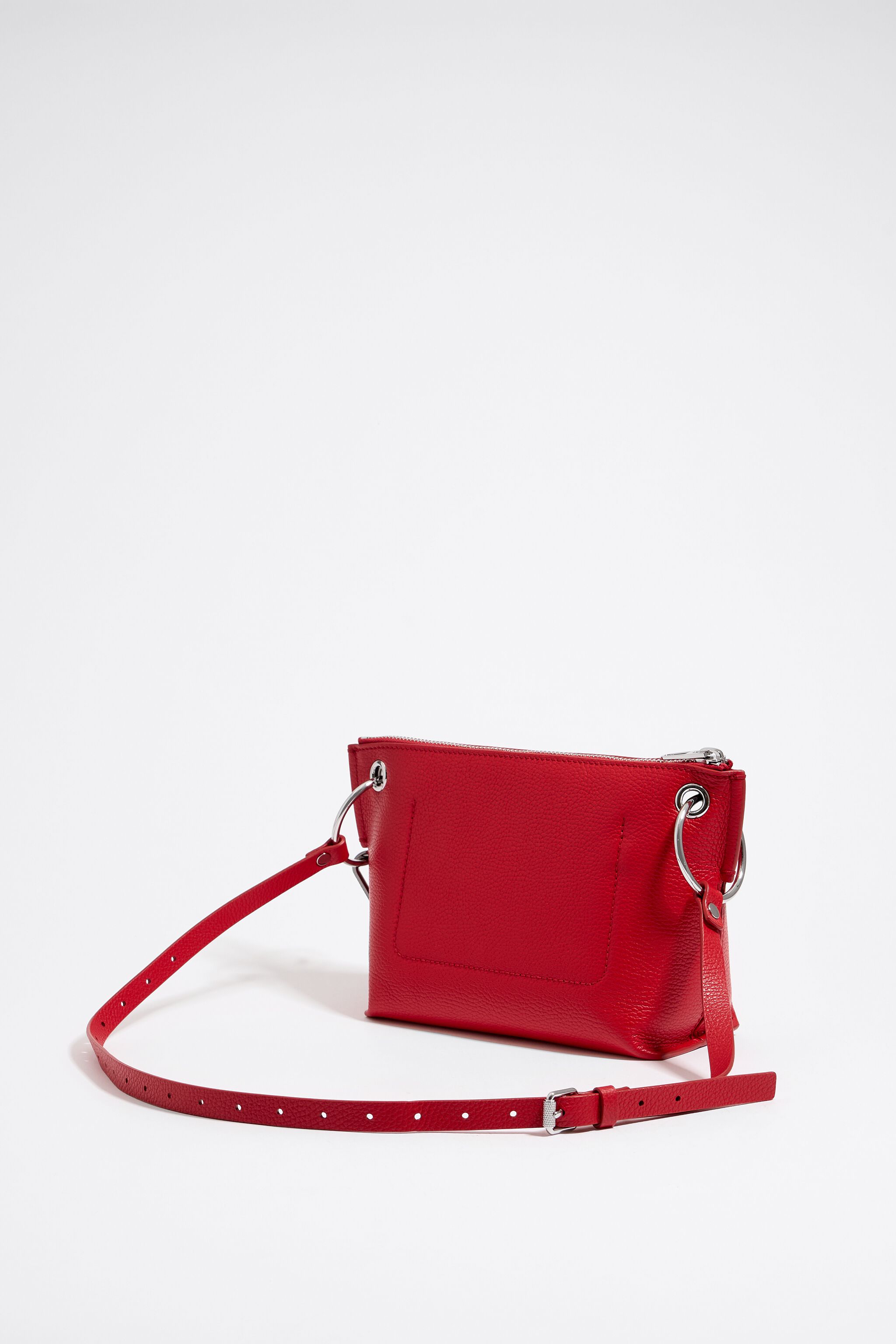 Red leather M crossbody bag