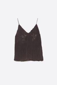 Black straight top with stones