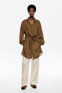 Ivory corduroy barrel leg trousers