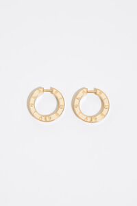 Hoop earrings ivory logo