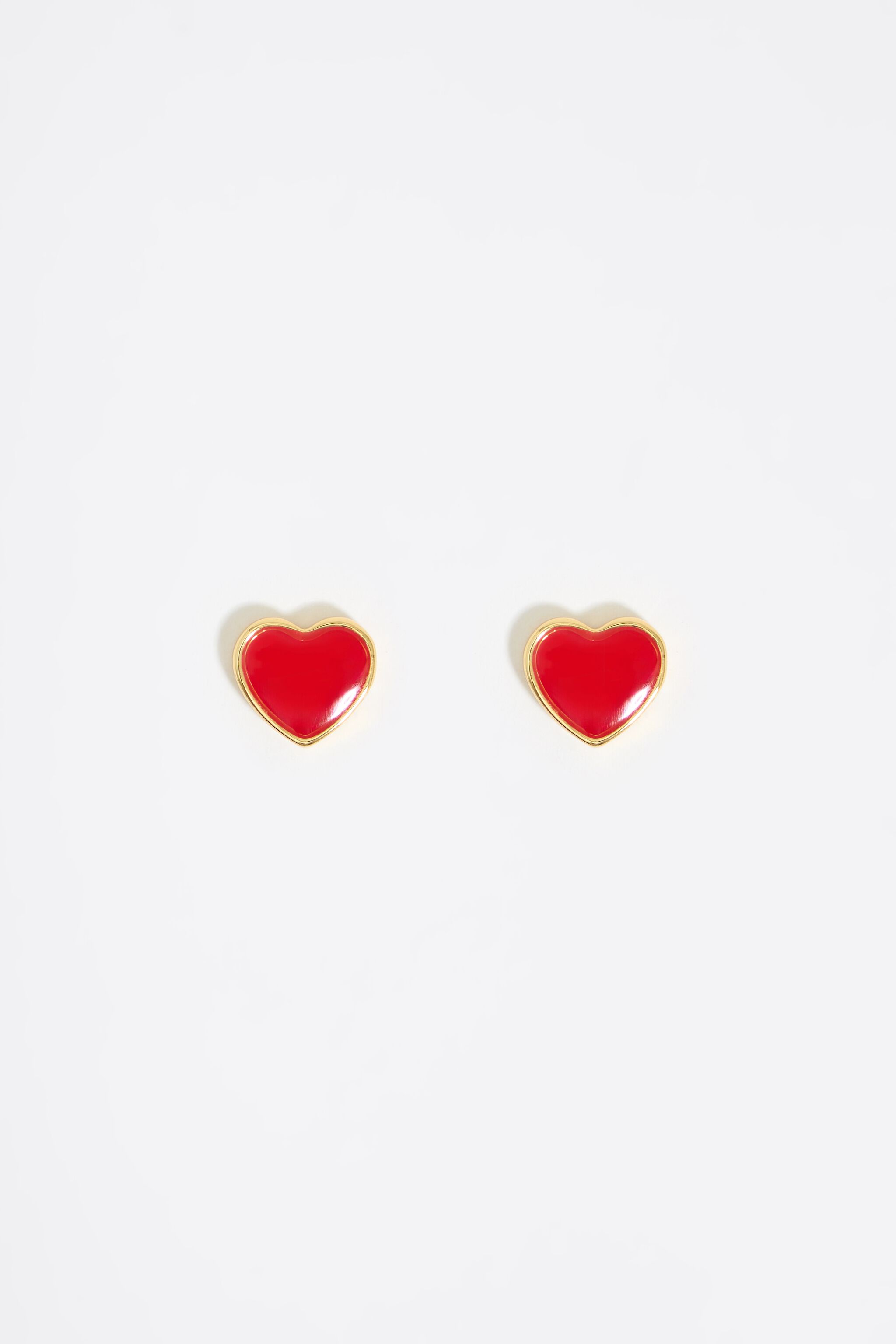 Red enamel heart earrings clearance