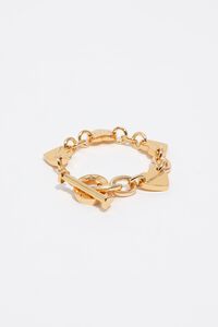 Hearts gold chain bracelet