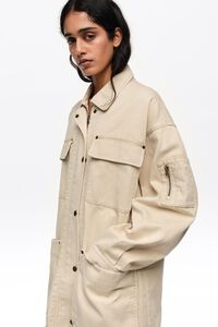 Off-white cotton multi-pocket jacket