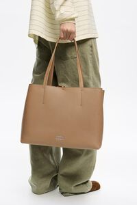Light brown leather Chihuahua shopper bag