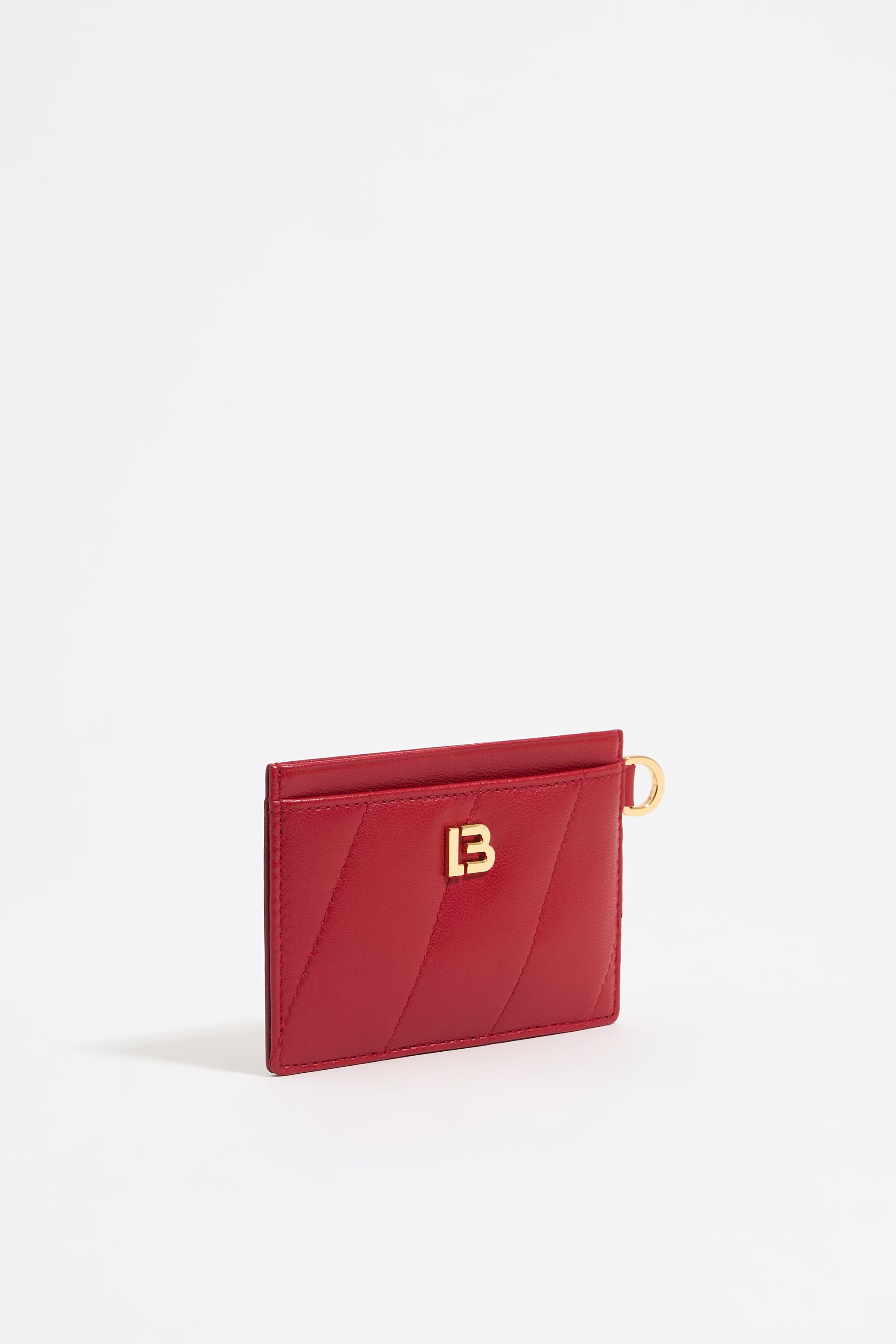 Red leather card holder
