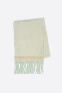 Mint striped brushed scarf