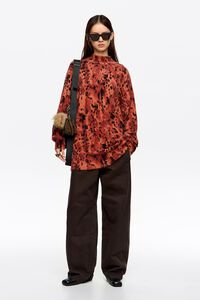 Brown Lynx fur high neck sweater