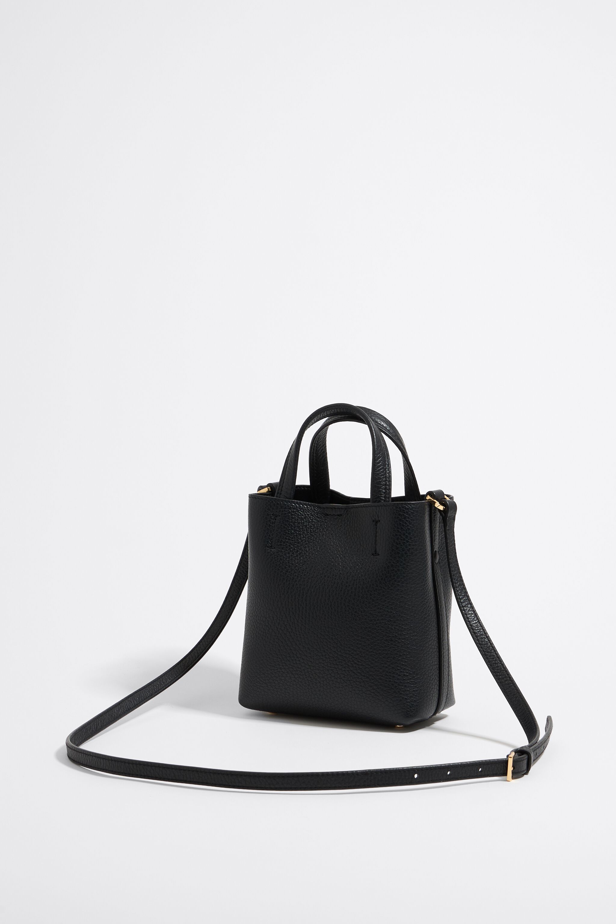 Mini black leather Chihuahua bag