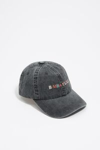 Washed black cotton cap