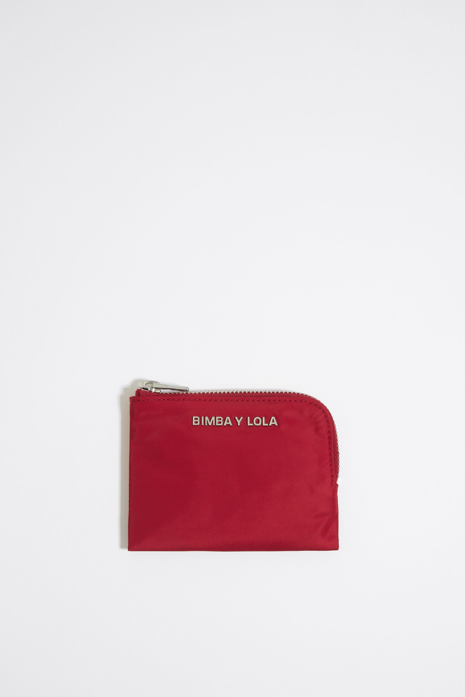 Red nylon coin purse