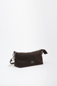 Small dark brown coated crossbody bag