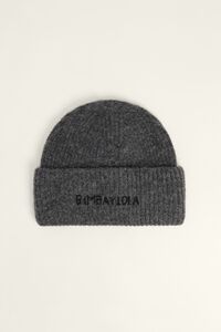 Gray wool blend knit hat