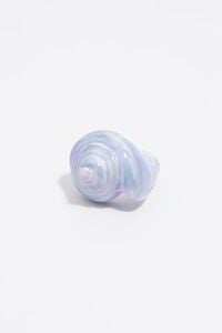 Blue enameled resin seashell ring
