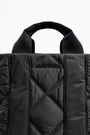 L black padded nylon shopper bag L black padded nylon shopper bag
