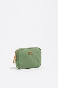 Green nylon coin purse