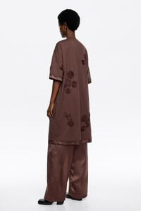 Short brown embroidered fringed dress Short brown embroidered fringed dress