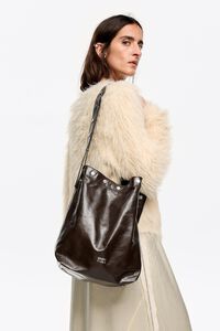 Large fango leather Carlino bag