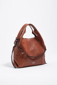 Medium dark tan leather Paper bag