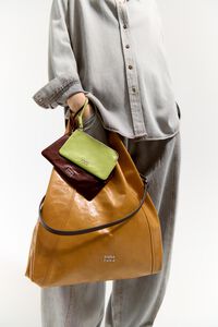 Large chestnut leather coin purse