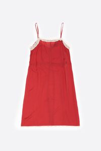 Red dress with contrast lace straps