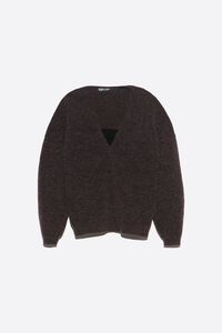 Dark taupe mohair V-neckline sweater