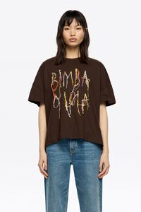 Dark burgundy fringed logo T-shirt Dark burgundy fringed logo T-shirt