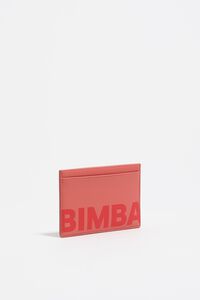 Bubblegum pink leather card holder