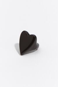 Brown lacquered heart ring