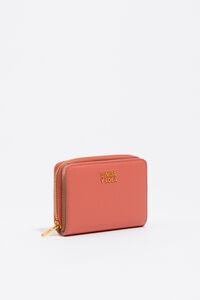 Bubblegum pink leather flap purse