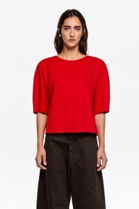 Boxy red ponte di roma top