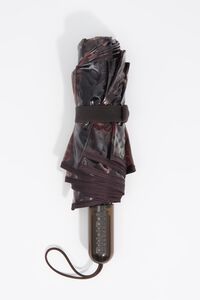 Smoky burgundy checked print umbrella