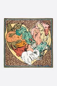 Chocolate heart animals scarf